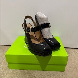 Sam Edelman Black Faux Patent Leather Mary Jane Heels NIB